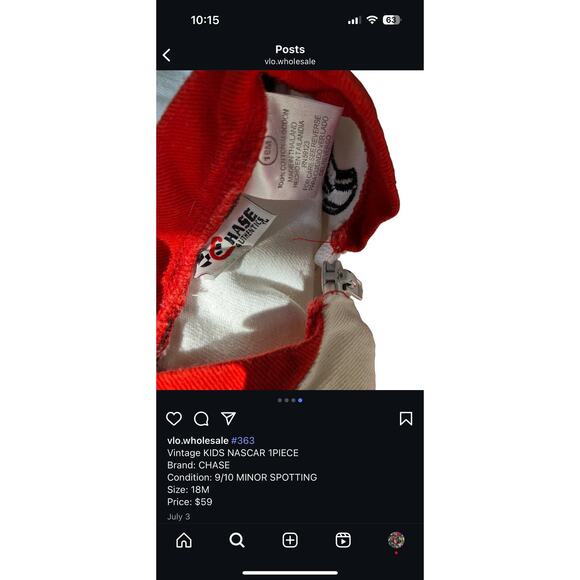 Vintage KIDS NASCAR 1PIECE - Picture 4 of 5